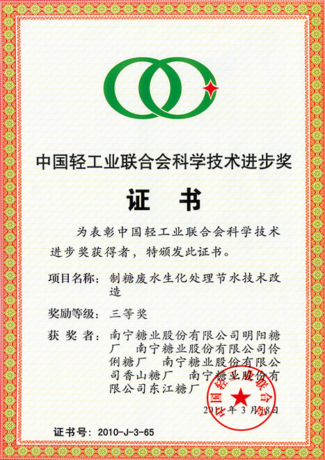 公司技术项目荣获中国轻工业联合会科学技术进步奖