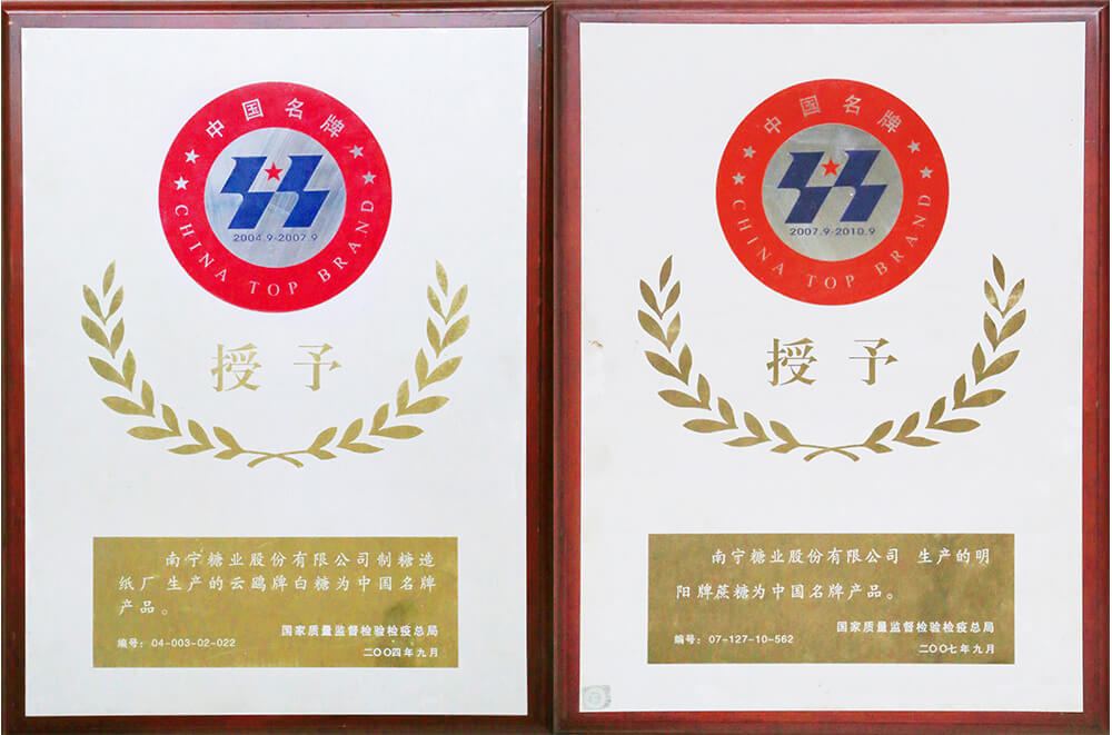 广西唯一拥有两个“中国名牌产品”的法人单位，南宁市第一家获得“中国名牌产品”的企业。