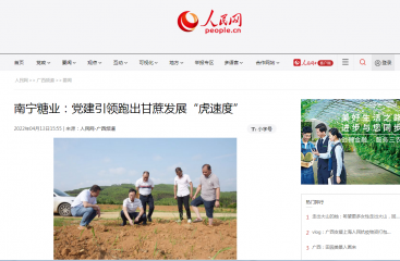 【人民网】南宁糖业：党建引领跑出甘蔗发展“虎速度”