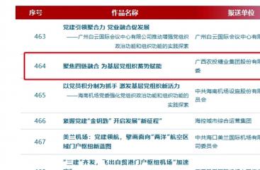广农糖业党建成果入选第六届国企党建创新优秀案例