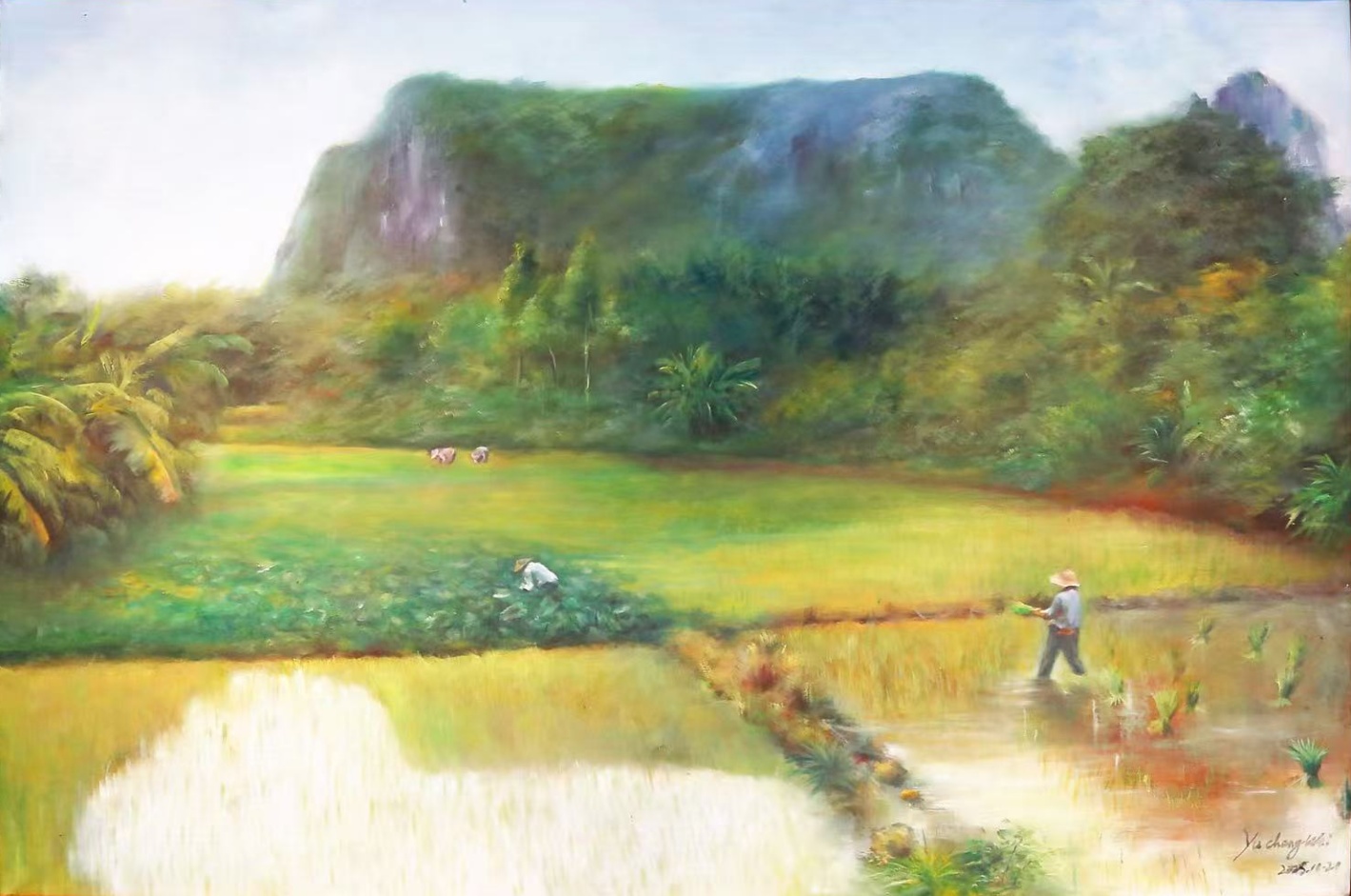 《人勤春色美》玉成威 绘